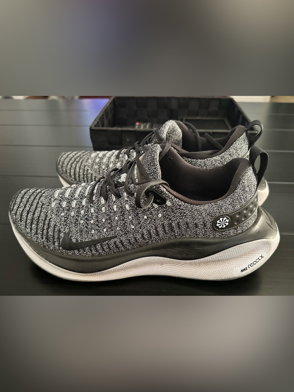 Nike Black and White Flyknit Running Sneakers - Picture 3 of 5